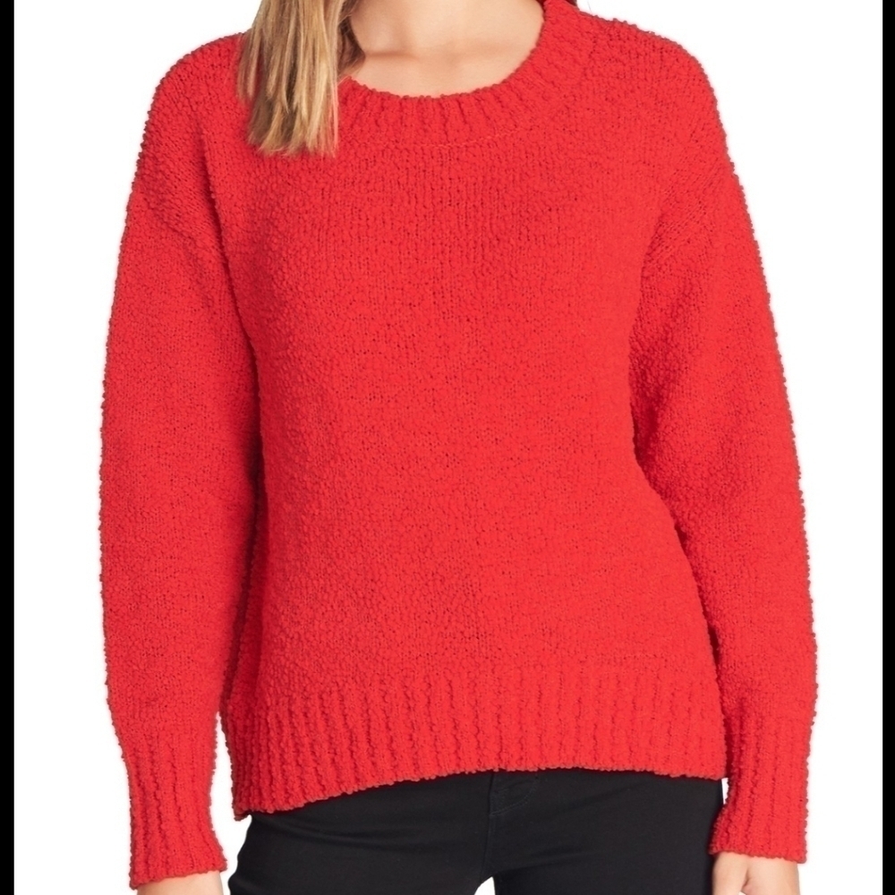 NEW Sanctuary Red Popcorn Crew Neck Sweater